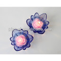 new designs crystal blue lotus candleholder for home decoration